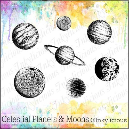 Celestial Moons and Planets Stamp