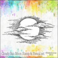 Cloudy Sun Moon Stamp and Stencil