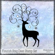 Flourish Stag Deer Stamp