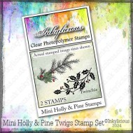 Mini Stamps - Holly & Pine Sprig