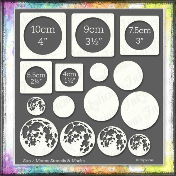 Moon Sun Stencils & Masks 15pc