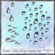 Water Rain Drops Stamp set