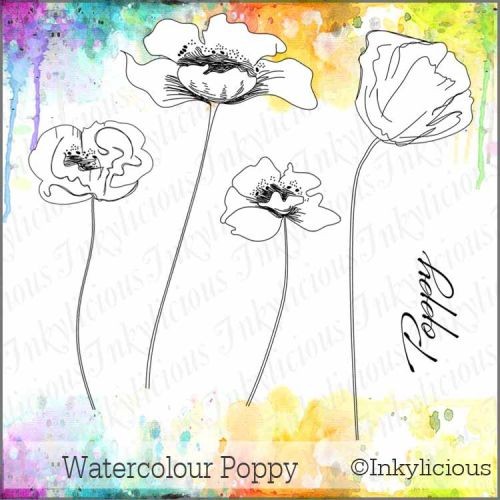 Watercolour Poppy Stamp set