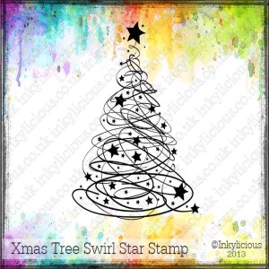 Christmas Tree Swirl Star Stamp