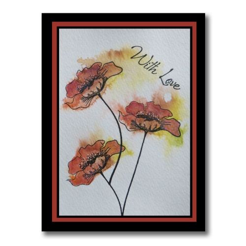 Watercolour Poppy Stamp set