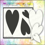 Funky Hearts Stencil 6"