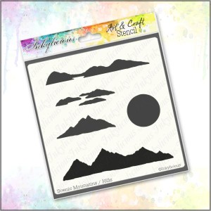 Scenic Mountain Hills Stencil 6"