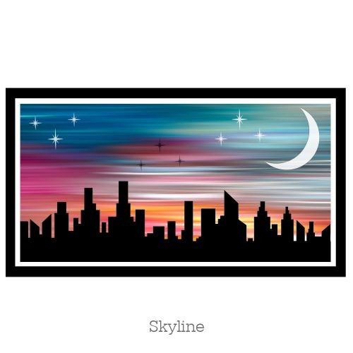 Skyline Rooftops Stencil