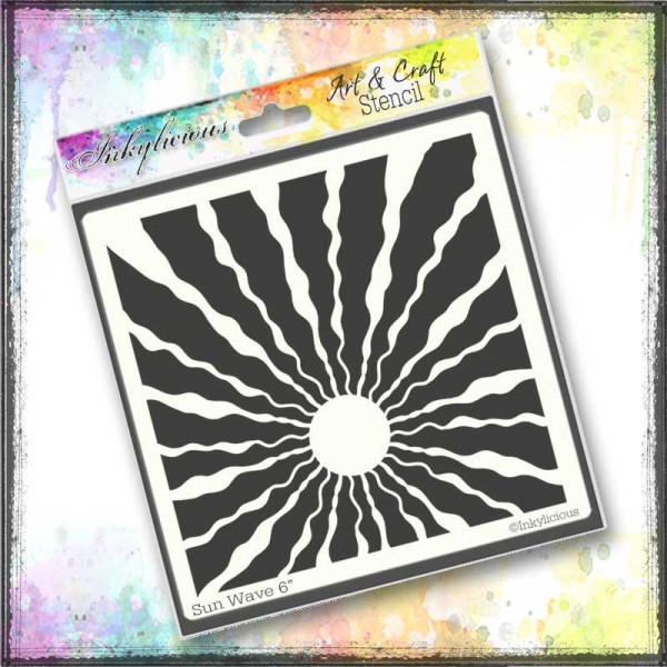 Sun Ray Wave Stencil 6"